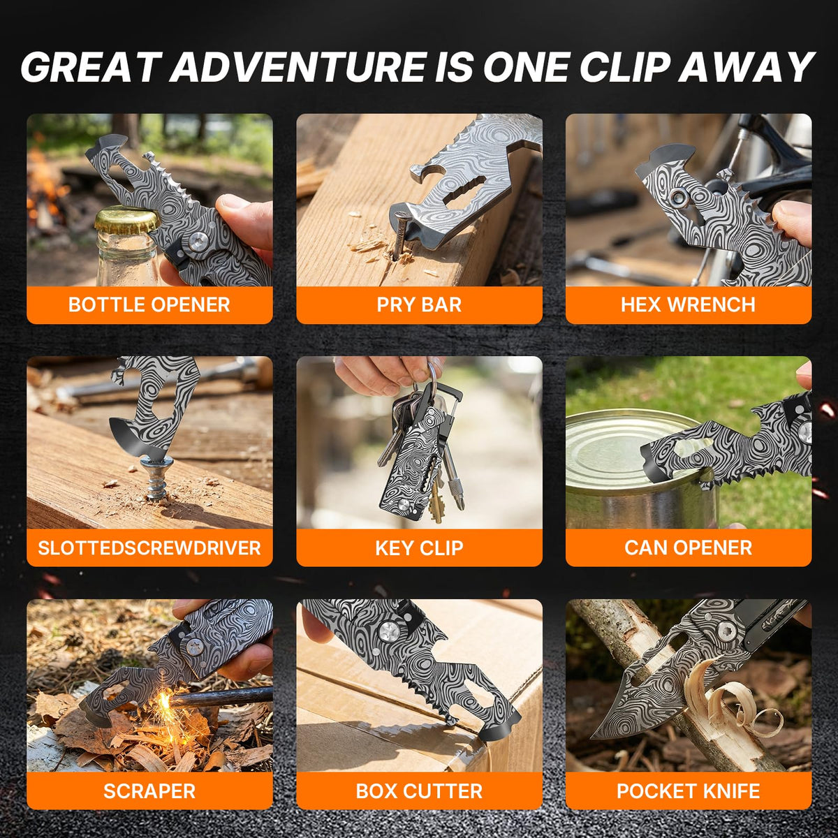 Stocking Stuffers Gifts for Men Women - Pocket Knife, Multitool Knife - Christmas Bulk Gifts, Box cutter, Mini Knives for Everyday Carry - EDC Gadgets for Camping, Hiking, Fishing Survival Gear