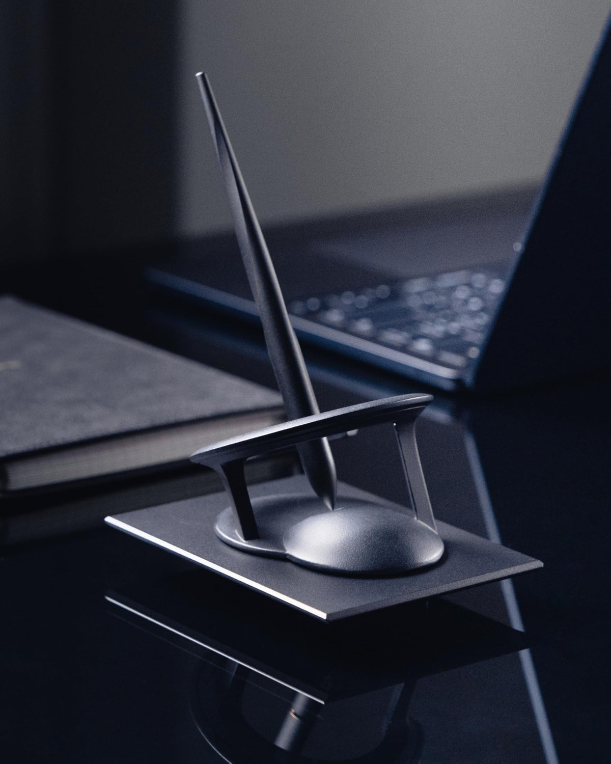 novium Hoverpen Interstellar - Space Black, Ballpoint Pen, Unique Conversational Starter, Premium Futuristic Design, Precision Flow Ink, Schmidt Ballpoint Cartridges