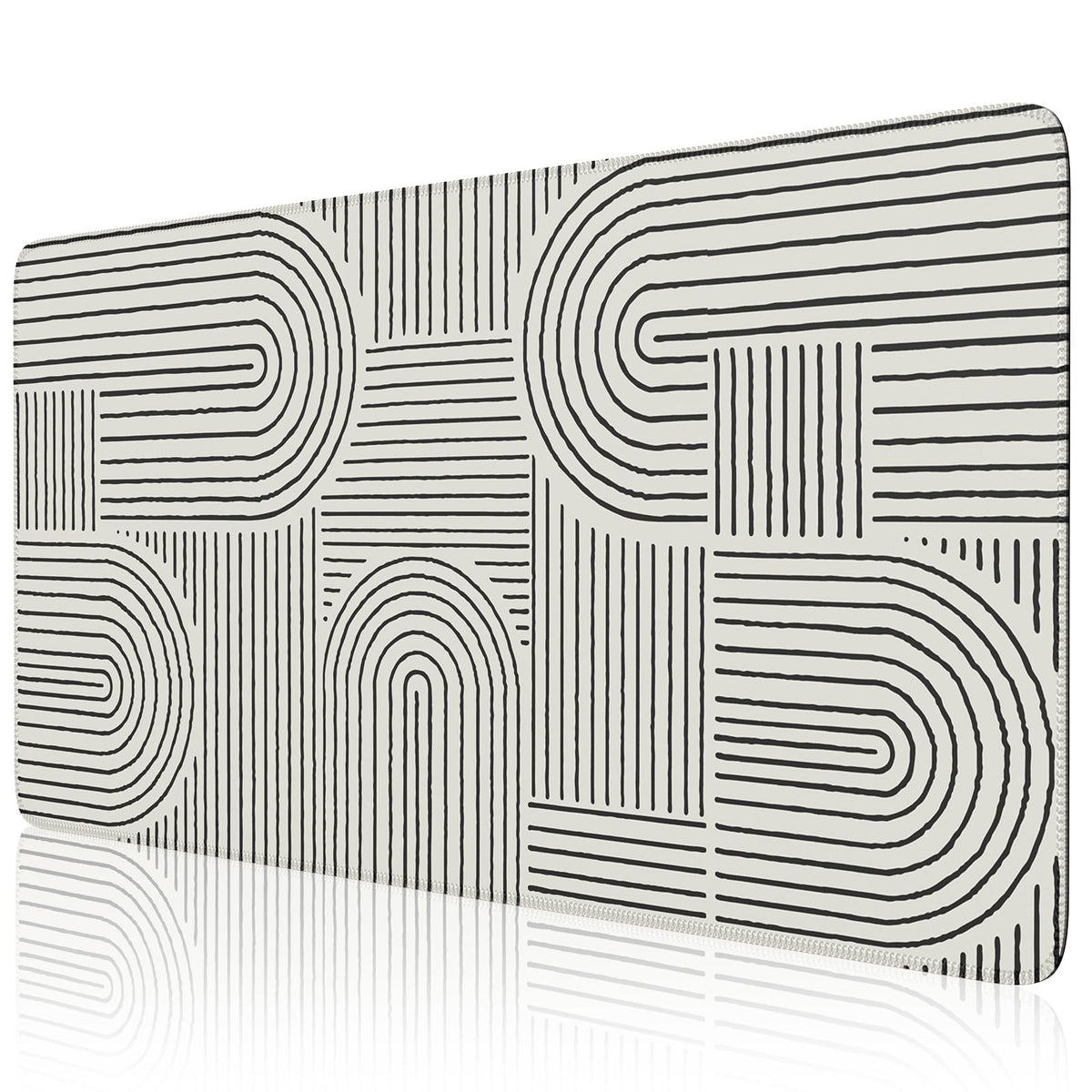 iCasso White Desk Matt for Desktop, Cute Desk Pad Mat, Large Mouse Pad, Anti-Slip Big Mousepad with Stitched Edges, Keyboard Pad for Computer(White)