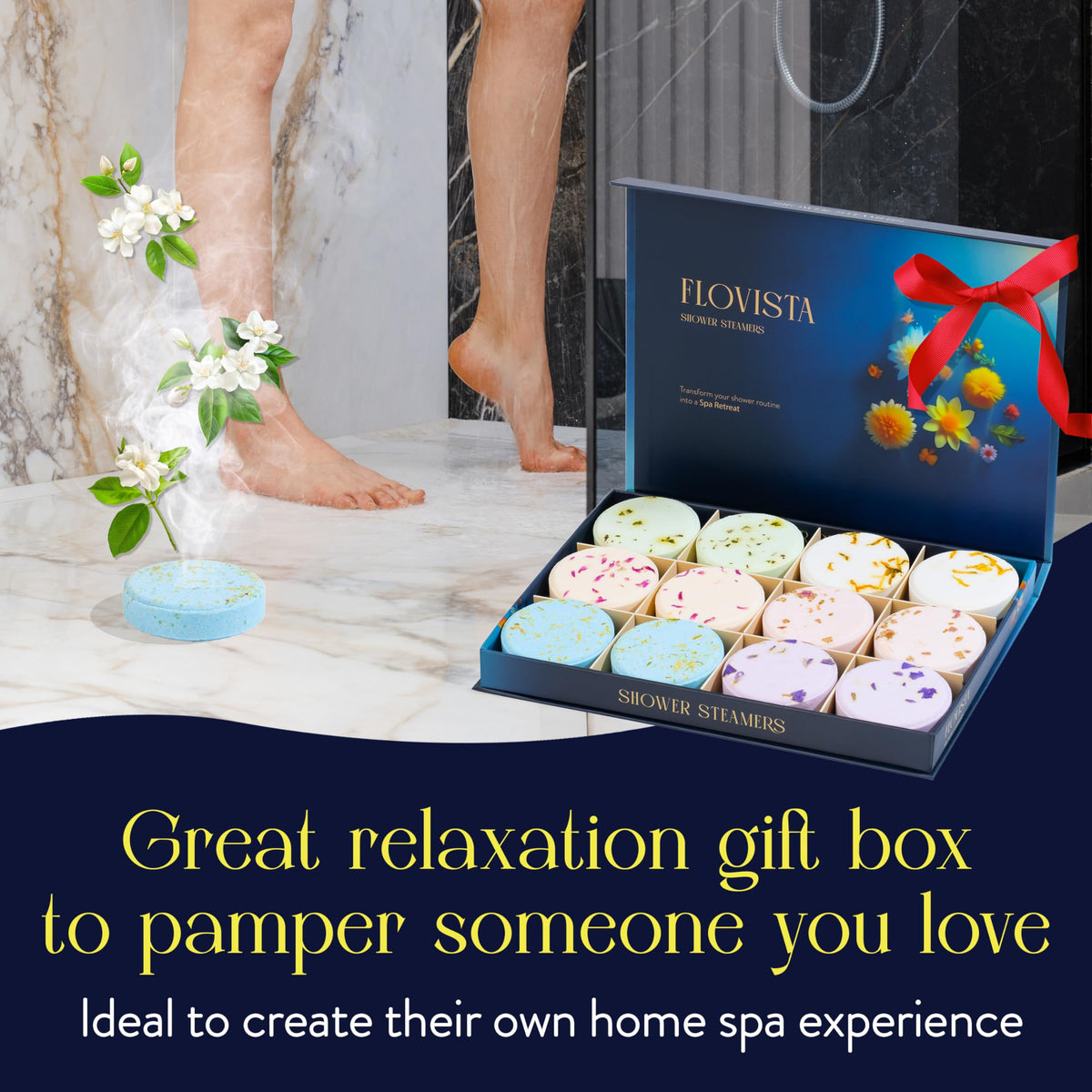 Gifts for Women, Aromatherapy Shower Steamers – 12-Pack Self Care & Spa Birthday Gifts for Women, Relaxation & Stress Relief, Bath Shower Bombs with Lavender & Eucalyptus Essential Oils