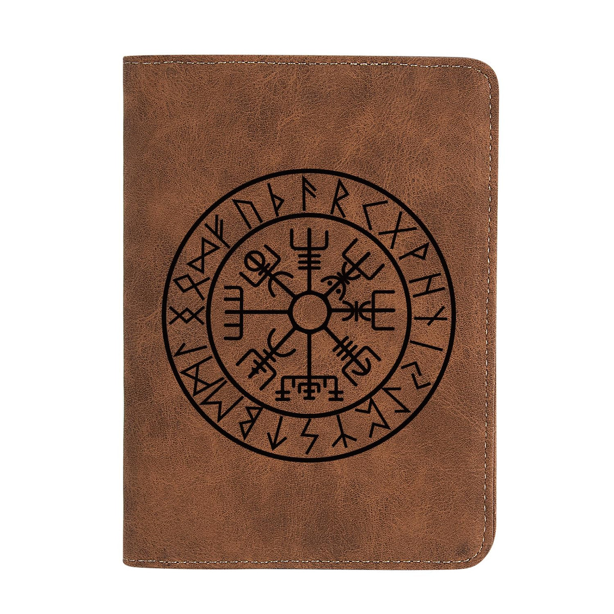 Vikings Gift Leather Passport Holder for Men Personalized Engraved Passport Holder, Nordic Norse Amulet Wallet, vikings Warrior Wallet Norse Gods Gifts (Vikings)