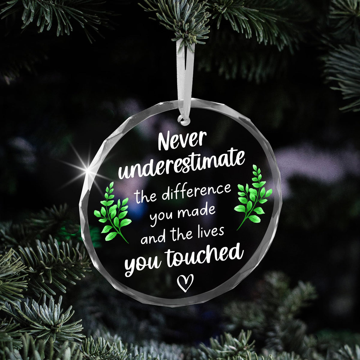 GAUDORA Christmas Thank You Gifts for Women Men - Glass Christmas Ornaments 2025 - Employee Appreciation Gifts for Teacher Coworkers Boss, Farewell Retirement Gift, Stocking Stuffers, Xmas Decorations
