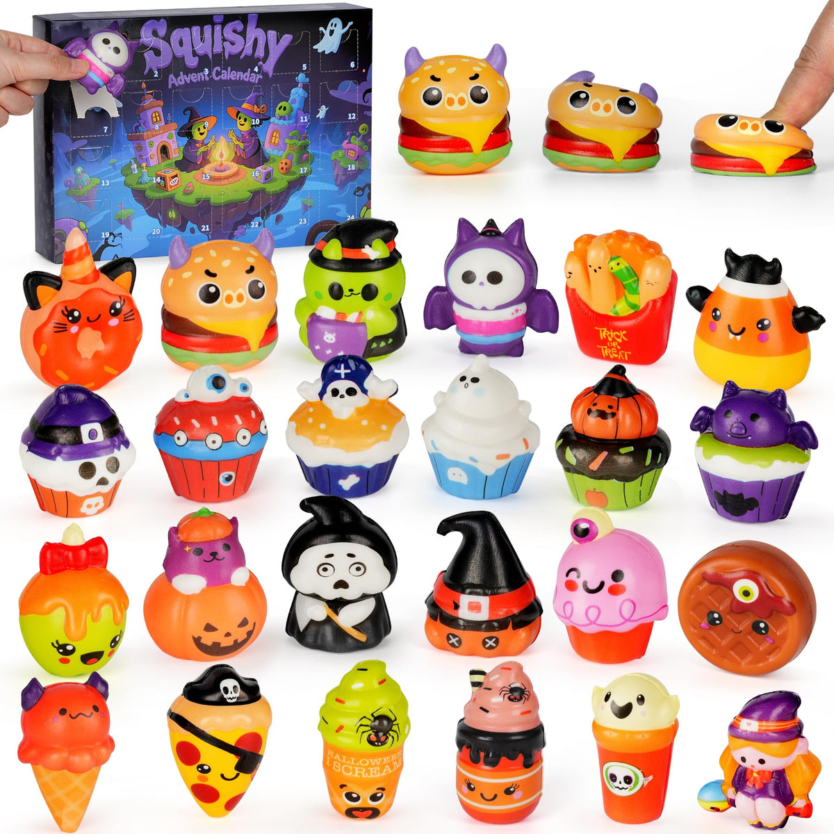 Halloween Advent Calendar 2026, Slow Rising Squishy Toys Vacation Countdown Calendar 24 Days for Kids, Girls, Boys, Adults, Trick or Treat, Stress Relief Gifts (Halloween)