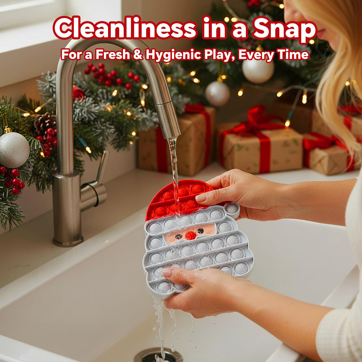 Christmas Bubbles Pop Fidget Toys, Stocking Stuffers Gifts for Grandkids Kids Toddler Boys Girls, Silicone Sensory Autism/ADHD Stress Relief Party Favors Bulk (Santa Claus, Tree, Gingerbread Man)