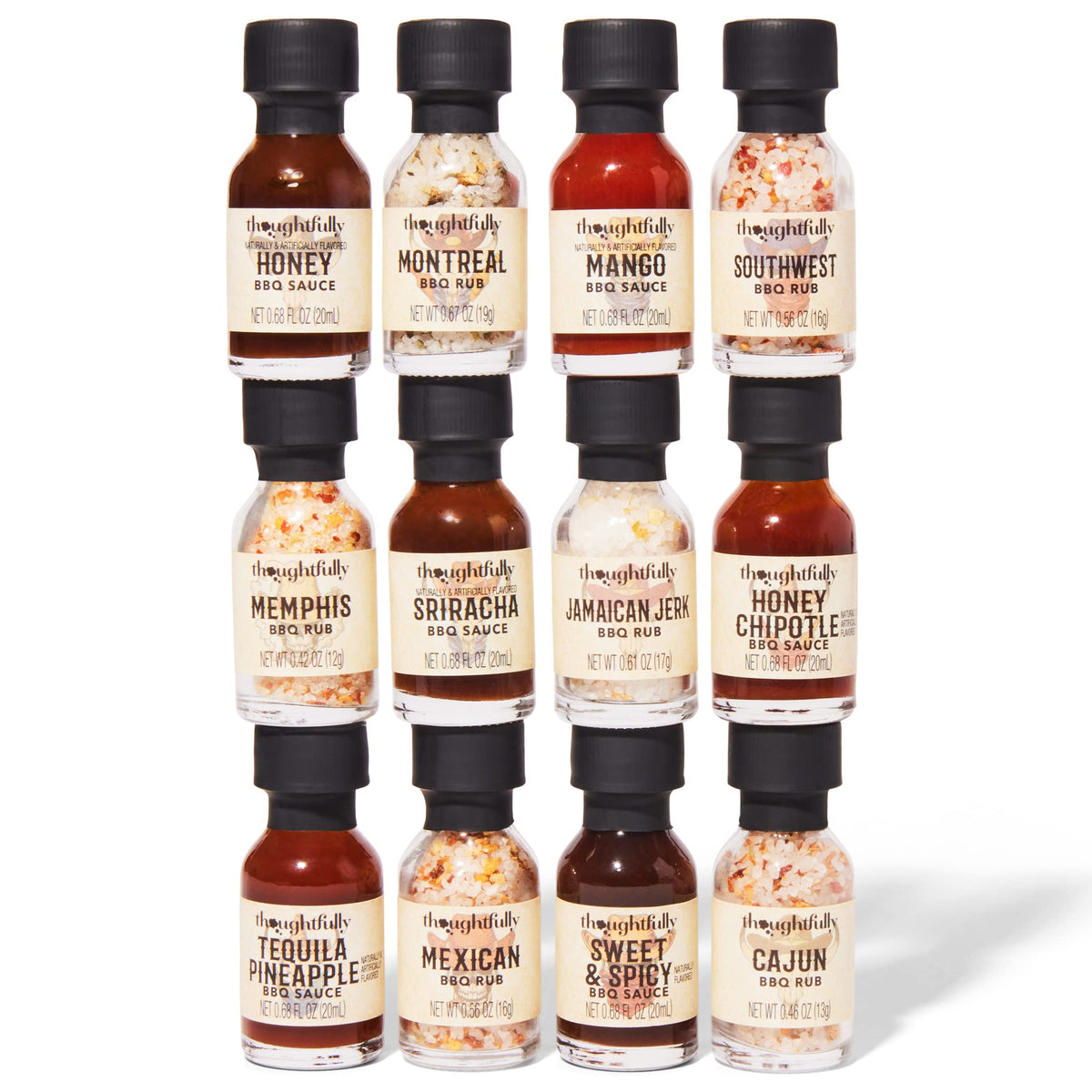Thoughtfully Gourmet, Wild Western-Themed BBQ Sauce and Rubs Book Gift Set, Includes Honey, Montreal Rub & More, Set of 12