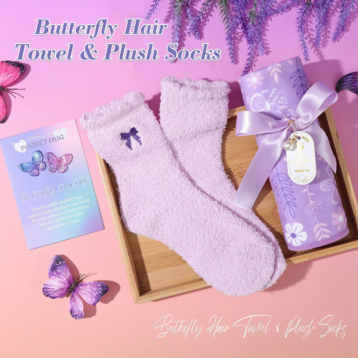 Lavender Mothers' Day gift for Mom, Birthday Gifts for Women Self Care Gifts Get Well Soon Gifts, Relaxing Spa Gift Basket Care Package Gifts Box Thank You Gift for Mom Wife Girlfriend Friends Sisters