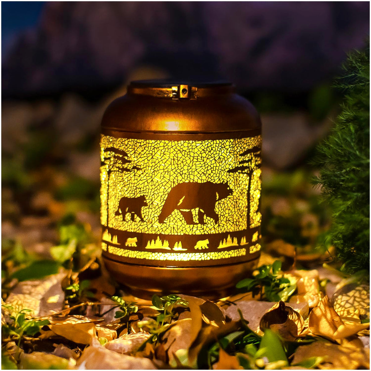 Mothers Day Gifts for Mom Bear Solar Lanterns Outdoor Waterproof,Hanging Solar Lights Bear Gifts for Women Men Metal LED Decorative Light for Yard,Patio,Lawn,Tabletop,Pathway,Landscape,Garden Decor