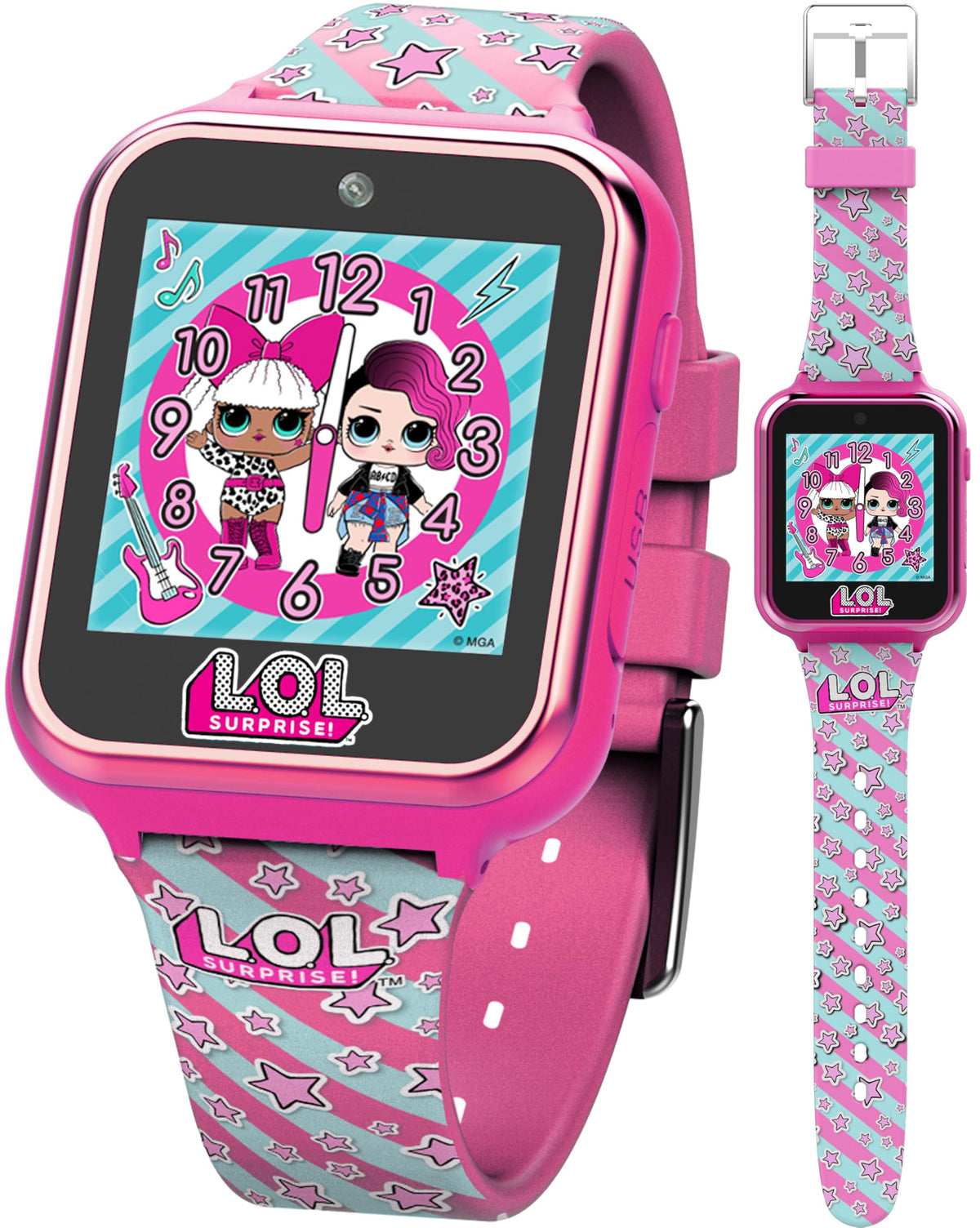 L.O.L. Surprise Kids Smart Watch with Touchscreen Selfie Camera Voice Recorder Calculator and Step Counter – Interactive Watch with Games and 10 Character Watch Faces – Fits Wrist Sizes 5.5" to 8"