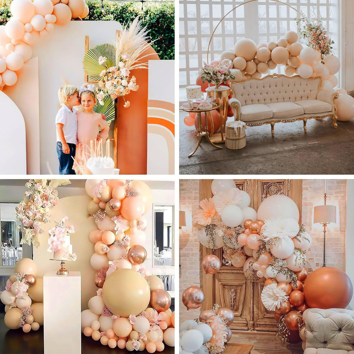 PartyWoo Pastel Orange Balloons - 100 Pcs in Various Sizes for Wedding & Baby Shower Decor