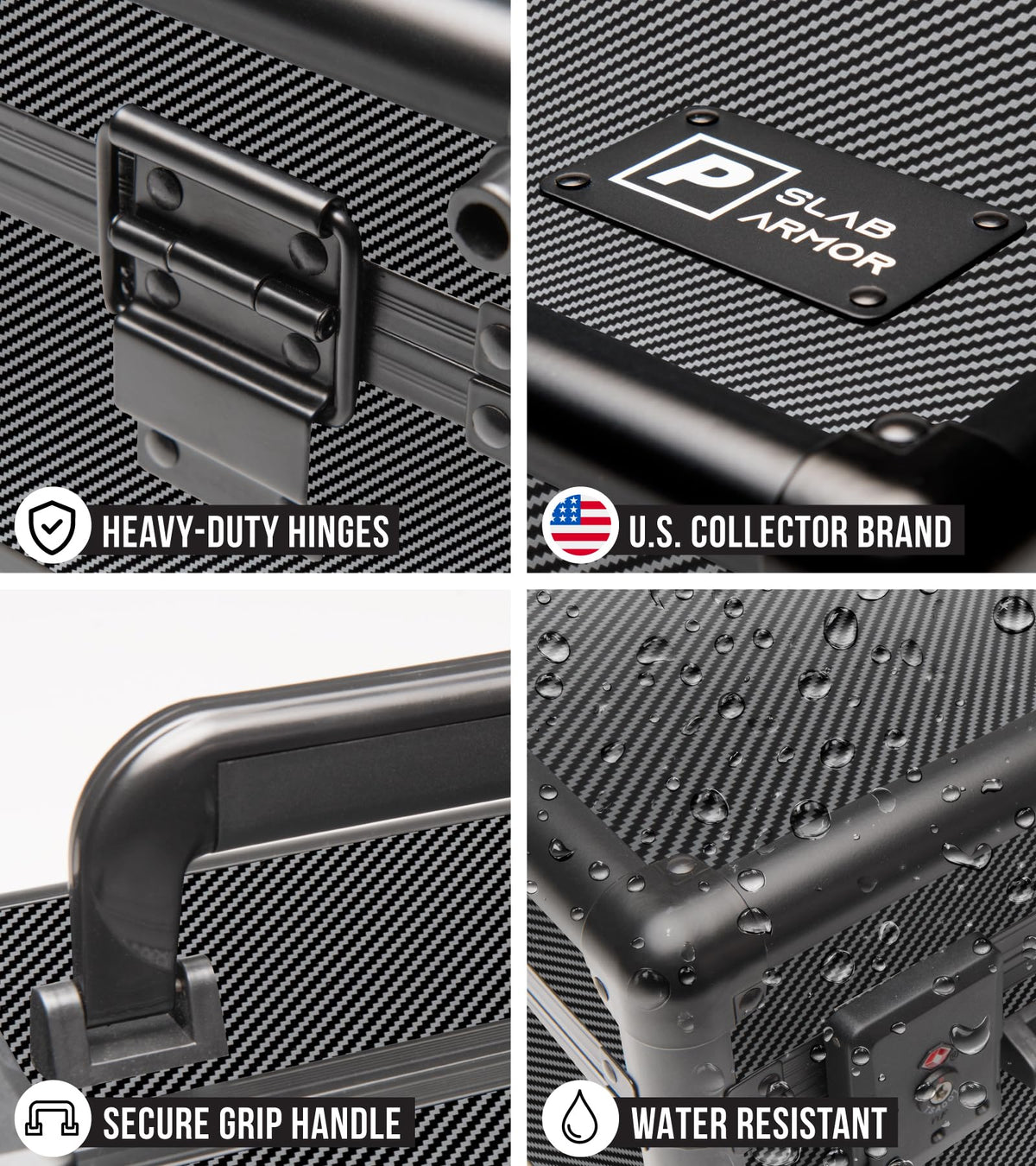 Panopply SLAB ARMOR 3 Row Graded Card Storage Box PSA Card Slab Case For Graded cards Hold 120+ Slabs Graded Card Case PSA Graded Card Storage Sports Baseball Card Collector Gifts (CARBON FIBER)