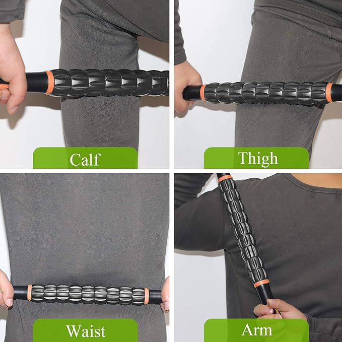 Muscle Roller Stick for Athletes - Massage Roller to Reduce Muscle Soreness, Cramping & Tightness in Legs, Arms, Back & Calves-Body-Building Apparatus