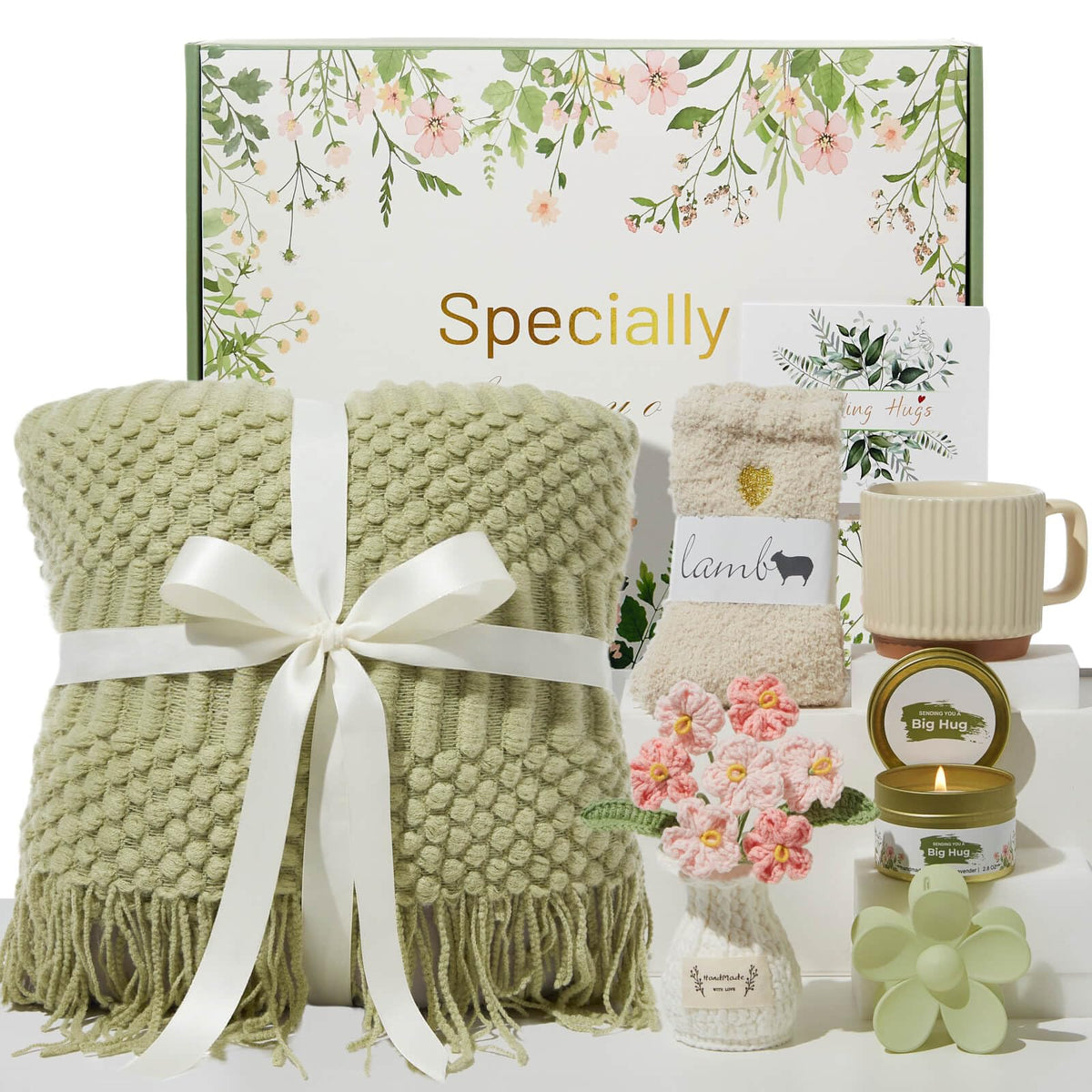 OHATOS Sympathy Gift Baskets for Women, Get Well Soon Care Package Self Care Birthday Gifts for Women, Thinking of You Inspirational Basket After Surgery for Her Wife Mom Friend Sister Girlfriend