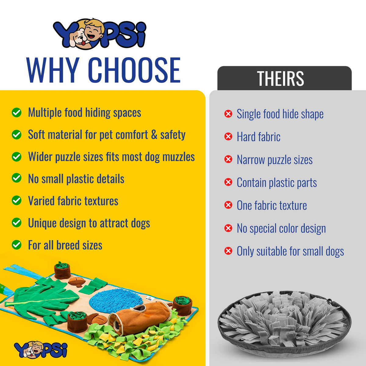 Snuffle Mat for Dogs Large Breed 39.4''x23.6''- Interactive Dog Toys for Boredom - Sniff mat - Mental Stimulation - Enrichment Toys