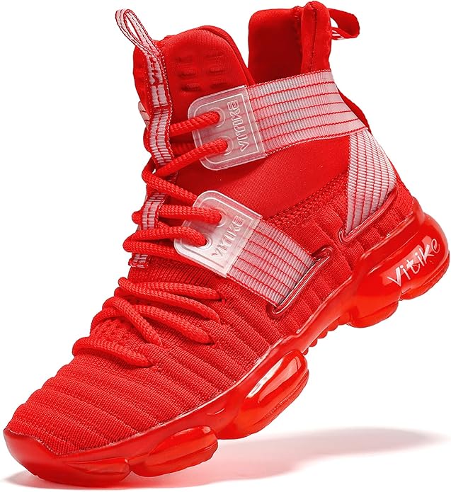VITUOFLY Kids Basketball Shoes Boys Air Cushion Sneakers Girls Mid Top School Hoops Shoes Non-Slip Outdoor Sports Running Gym Comfortable Durable Little Kid/Big Kid