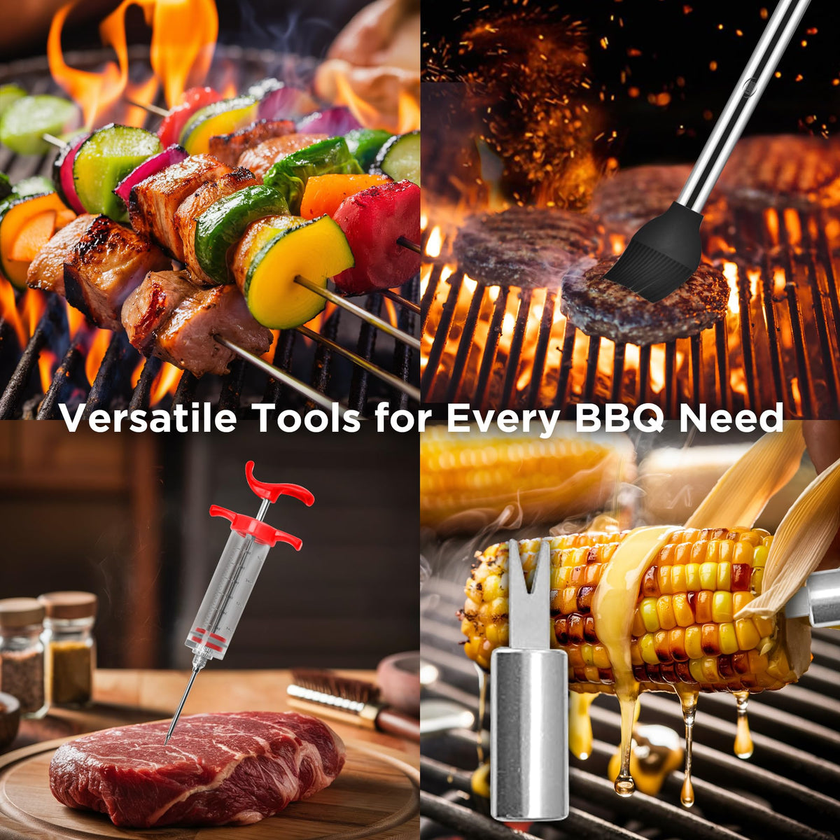 Kaluns BBQ Accessories, Complete Grill Set Grilling Gifts, 40 Pcs Premium Heavy Duty Stainless Steel Barbecue Grill Accessories for Outdoor Grill, Mens Valentines Day Gifts for Him