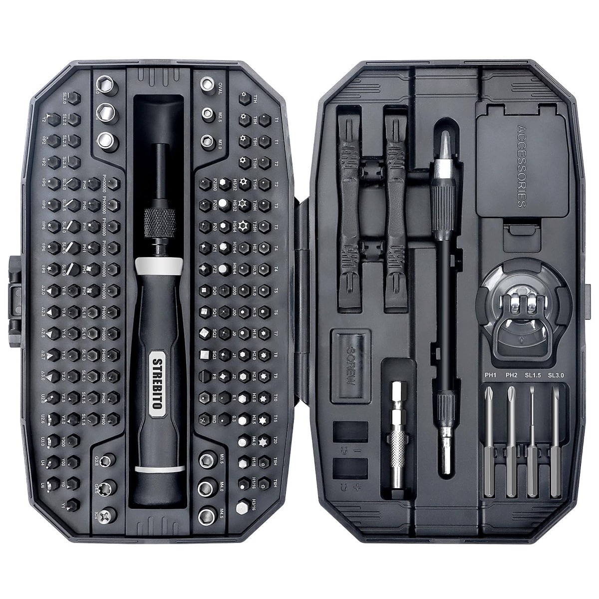 STREBITO Precision Screwdriver Set, 153 in 1 Electronics Tool Kit with Case, 140 PCS Magnetic Precision Bits - Computer, Laptop, iPhone, Macbook, PC, Game Controller, RC, Electronics, Phone Repair Kit