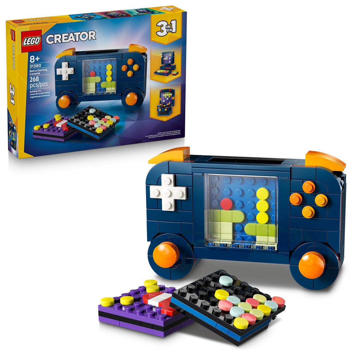 LEGO Creator 3 in 1 Retro Gaming Console Building Toy for Boys & Girls - Kids Build a Console, Mini Arcade Game, or Mini Computer - Gift Idea for Gaming Fans, Ages 8+ - 31380