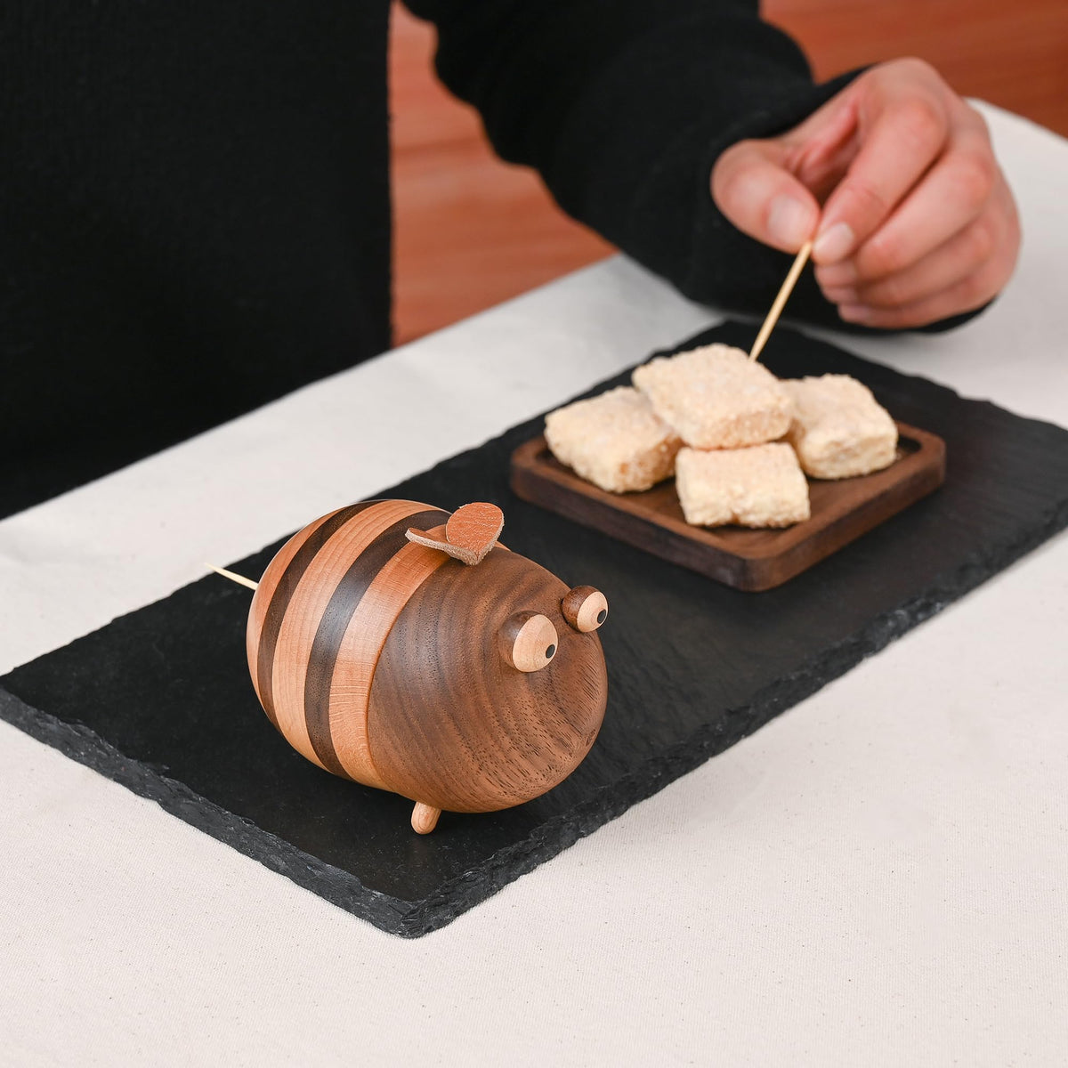 Bee Toothpick Holder Dispenser - Unique Kitchen Gadgets for Home Decor and Gifts, Cute Kitchen Accessories for Bee Lovers, Bee Decor - Perfect Kitchen Gifts Idea--Includes 150 Pcs Toothpicks