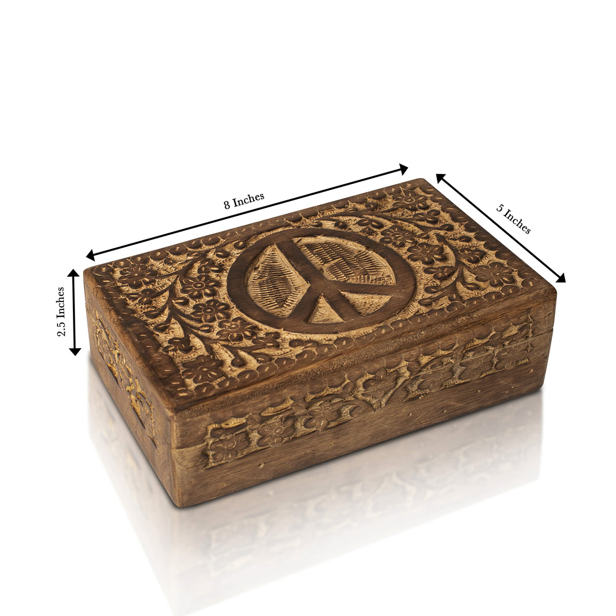 Great Birthday Gift Ideas Handmade Decorative Wooden Jewelry Box Jewelry Organizer Keepsake Box Treasure Chest Trinket Holder Watch Box Storage Box Anniversary Housewarming Gifts Women (Natural)