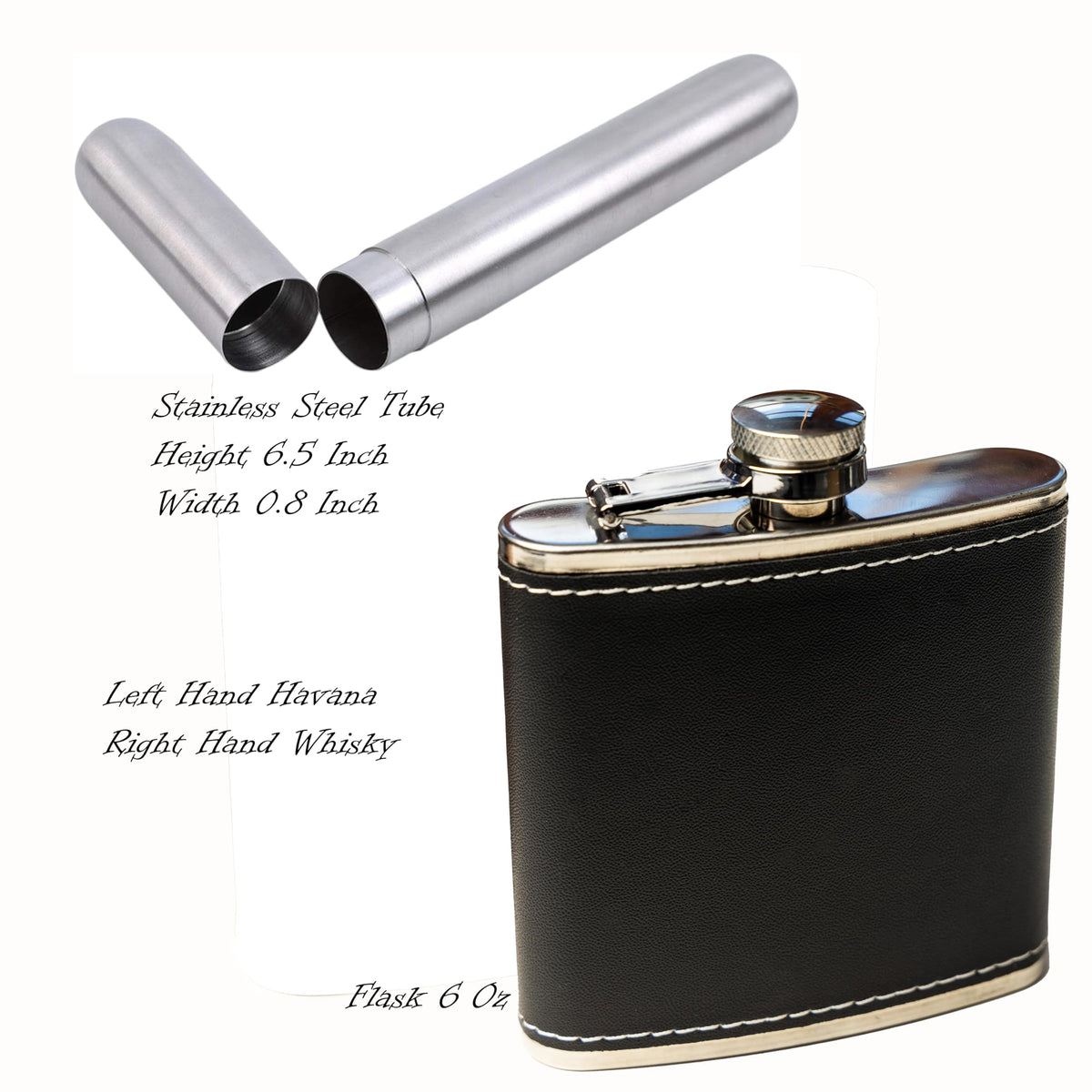 Flask Gift Set for Men – Stainless Steel Hip Flask with Funnel, Cutter & Case in Elegant Wooden Box – Perfect for Whiskey Lovers, Groomsmen, Gifts & Special Occasions