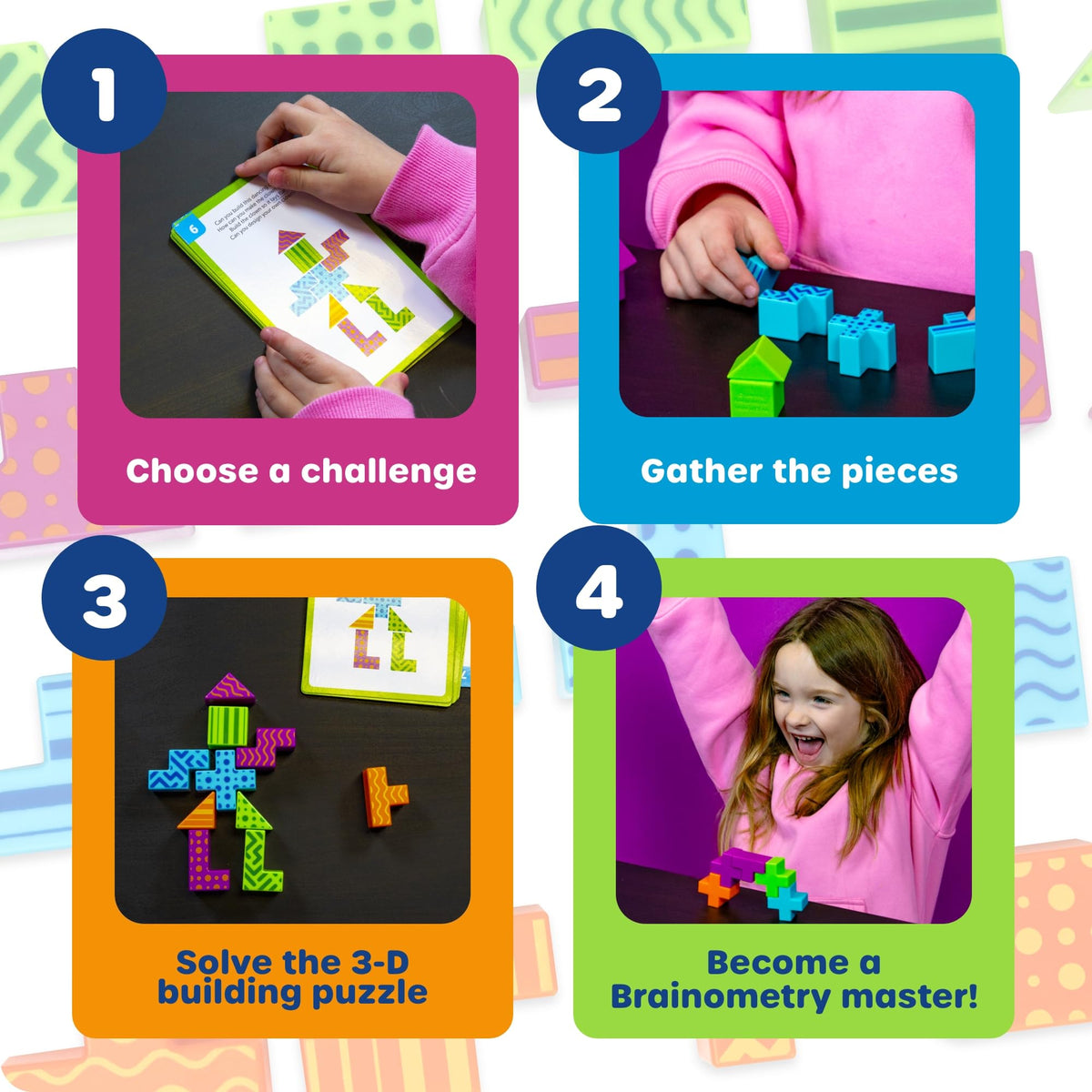 Learning Resources STEM Explorers Brainometry - 3d Puzzle, Brain Games, Brainteaser, Building Logic Toys, Gifts For Boys and Girls, Fine Motor Skills , Pattern Blocks, Math Manipulatives