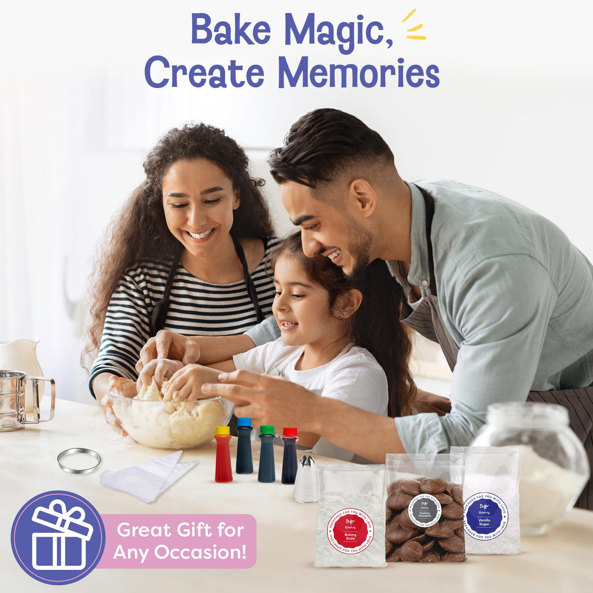 Baketivity x Duff Goldman Unicorn Cookies - Kids Baking Kit - Cooking Kits with Premeasured Ingredients, Decorating Supplies, STEM Activities - Kids Baking Sets for Girls, Boys Ages 6-12