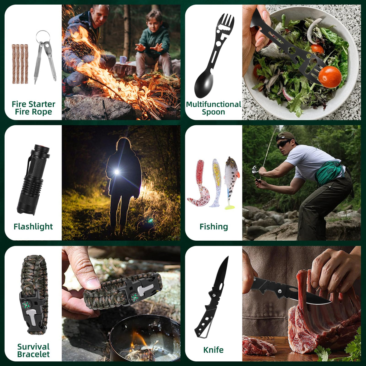 2025 Survival Kit Advent Calendar for Men - 24 Days of Premium Outdoor Tools & Emergency Gear,Ultimate Christmas Countdown Gift for Dad, Husband, Teen Boys for Camping, Hiking, Fishing