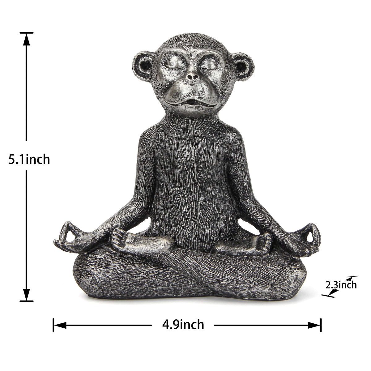 Smadeer Monkey Statue for Home Decoration,Monkey Figurine Sitting in Yoga Pose for Meditation Zen Spiritual Living Room Bedroom Shelf Bookshelf Decor Accents,Cute Animal Gifts,Small Holiday Ornament