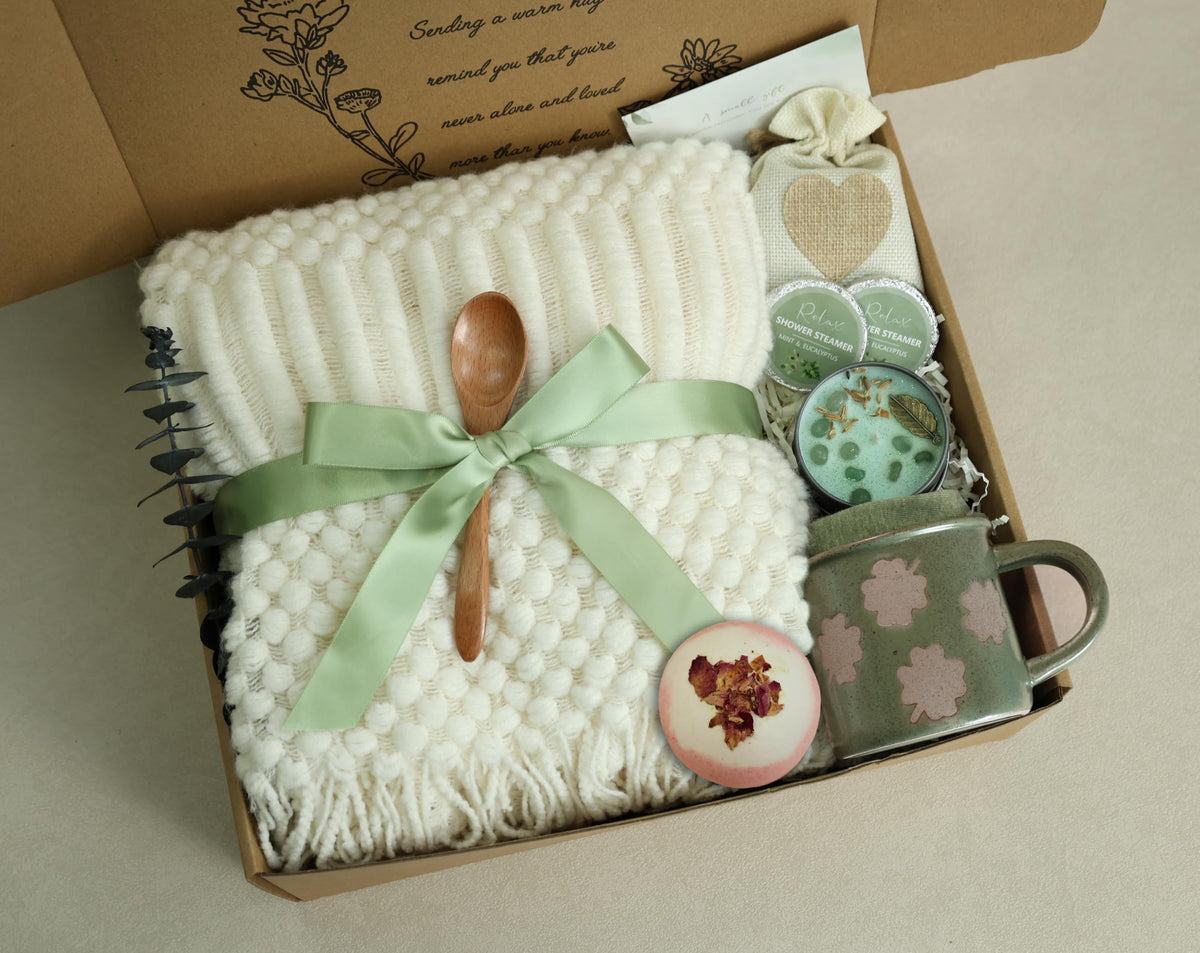 CASTATEO Get Well Soon Gift Baskets for Women -Self Care Package, After Surgery Recovery, Sympathy Gift/Farewell Gift.Thinking of You//Grief/Bereavement/Miscarriage Gifts for Women(Matcha Green)
