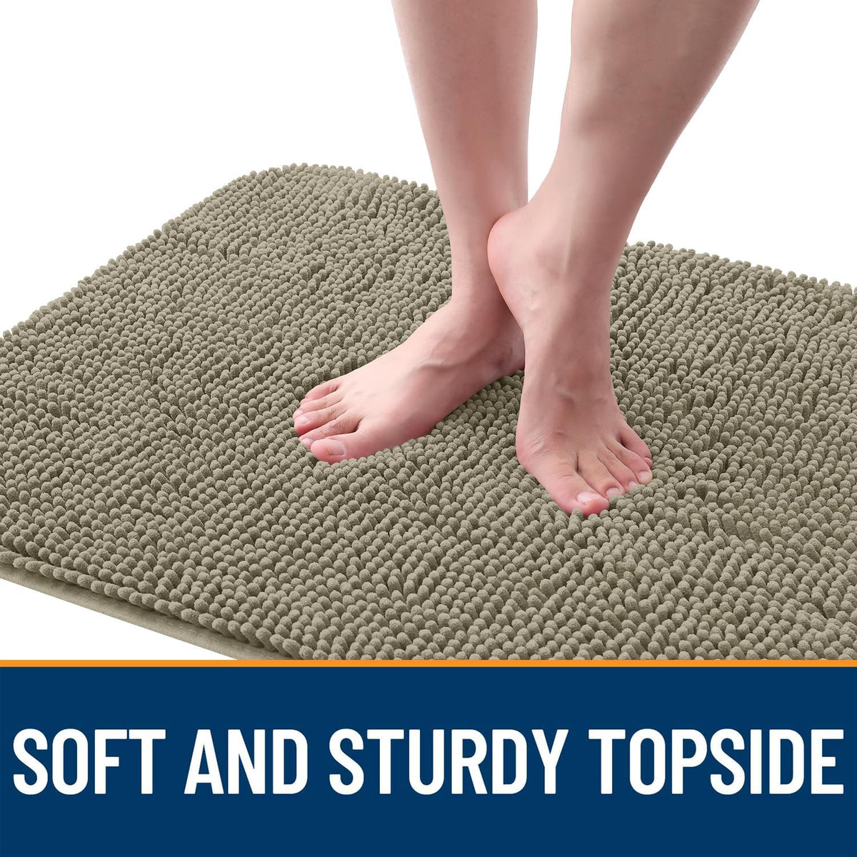 OLANLY Dog Door Mat - Absorbent Non-Slip Washable Doormat for Muddy Paws | 59x24 Warm Taupe