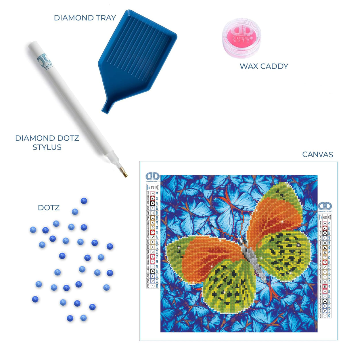 DIAMOND DOTZ Flutterby Earth Diamond Painting Kits for Adults - Diamond Art Kits a Relaxing Creative Craft Kit with Dotz Gems 12x12