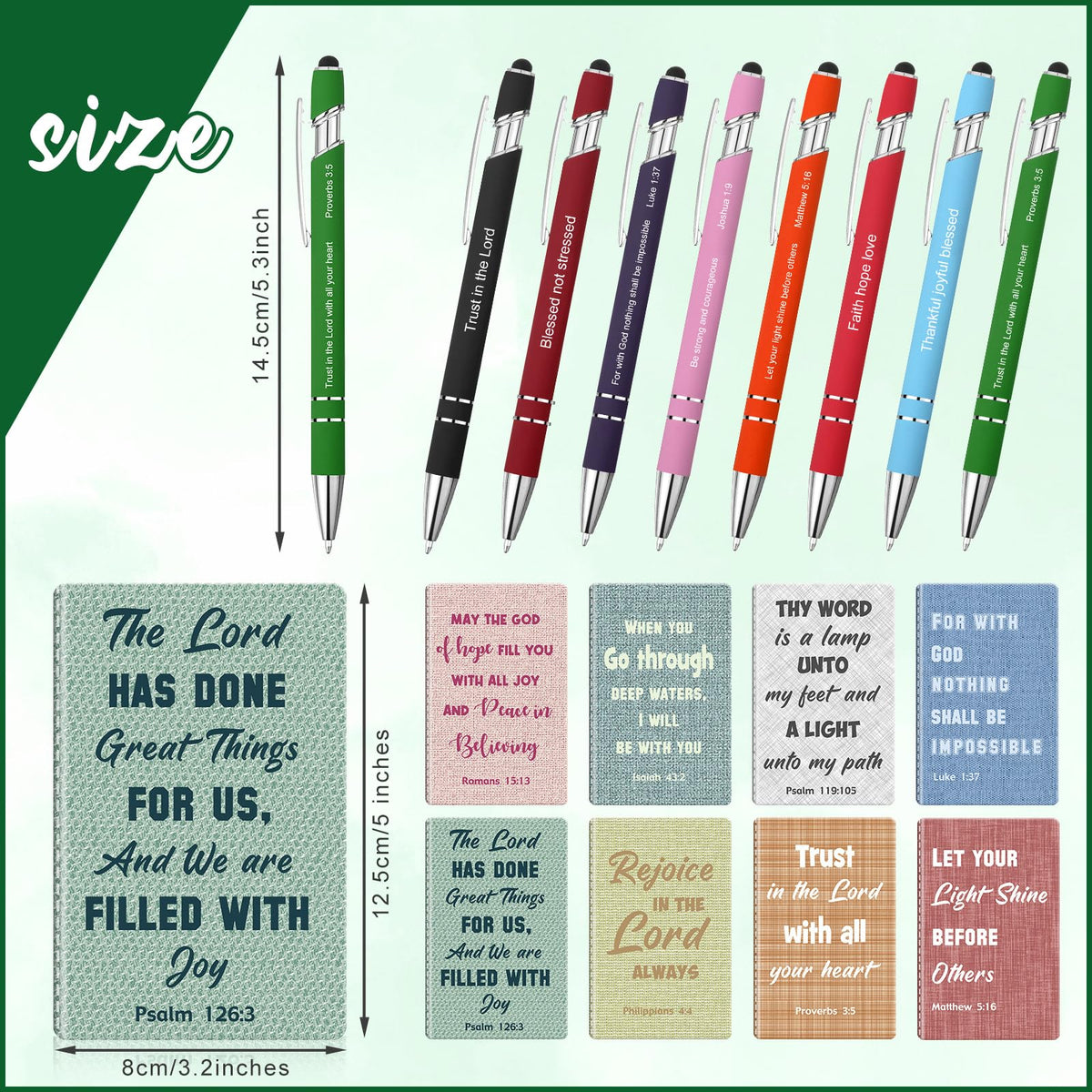 Funrous 32 Pcs Motivational Quote Pens Inspirational Notepads Mini Journal with Ballpoint Pen Small Notebooks Gift for Men Women Coworker Adult Party Favors Prize Teacher Student Office(Texture)