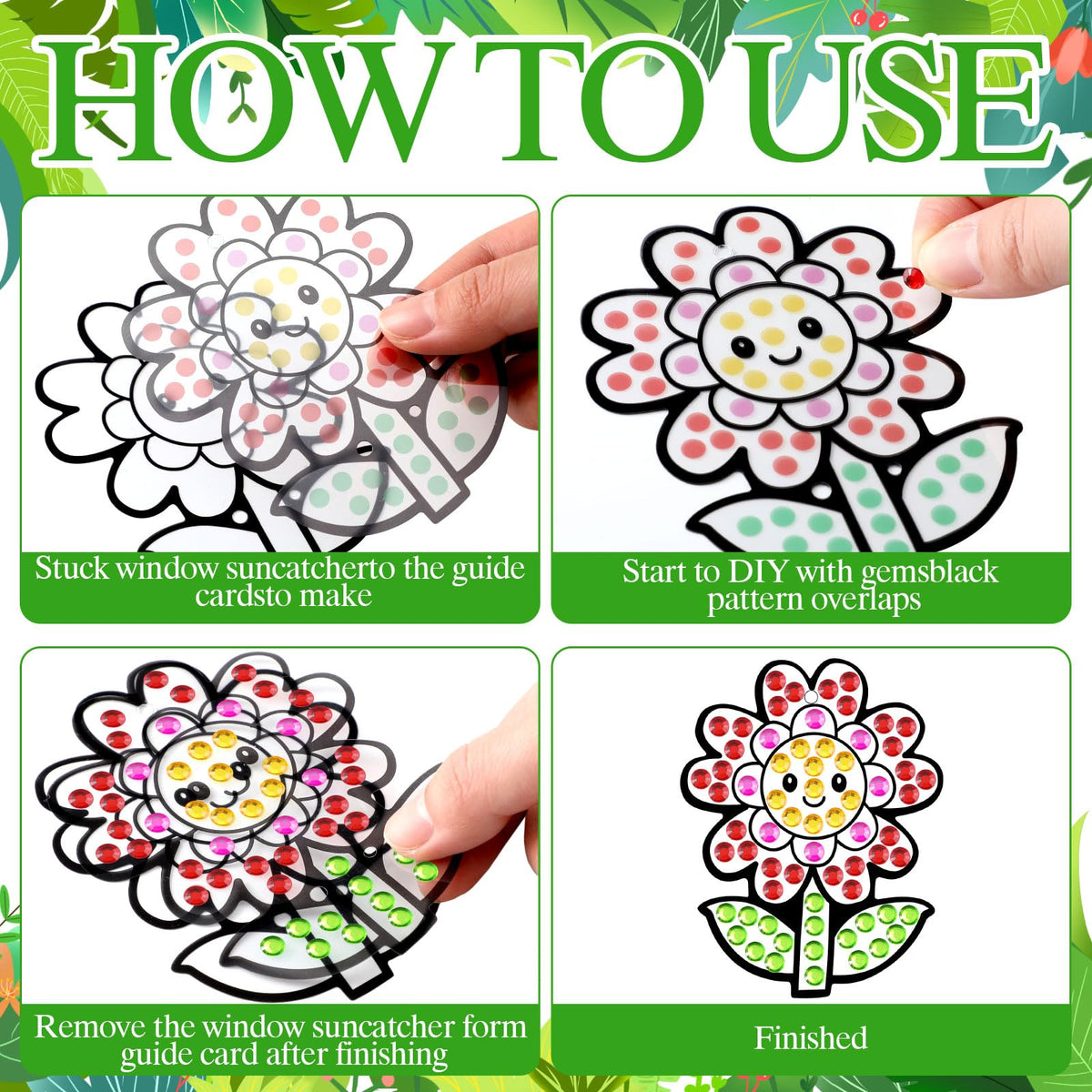 WinnerWhy 36 Sets Spring Diamond Painting Kits DIY Hanging Diamond Art Spring Crafts Butterfly Flower Gem Ornaments for Home Party Decor Sunday School Classroom Activities