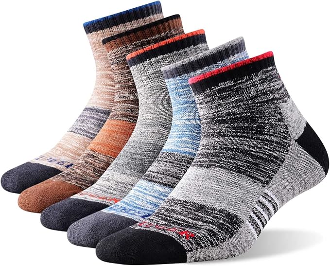 FEIDEER Men's Hiking Walking Socks, Multi-Pack Wicking Cushioned Outdoor Recreation Hiking Socks