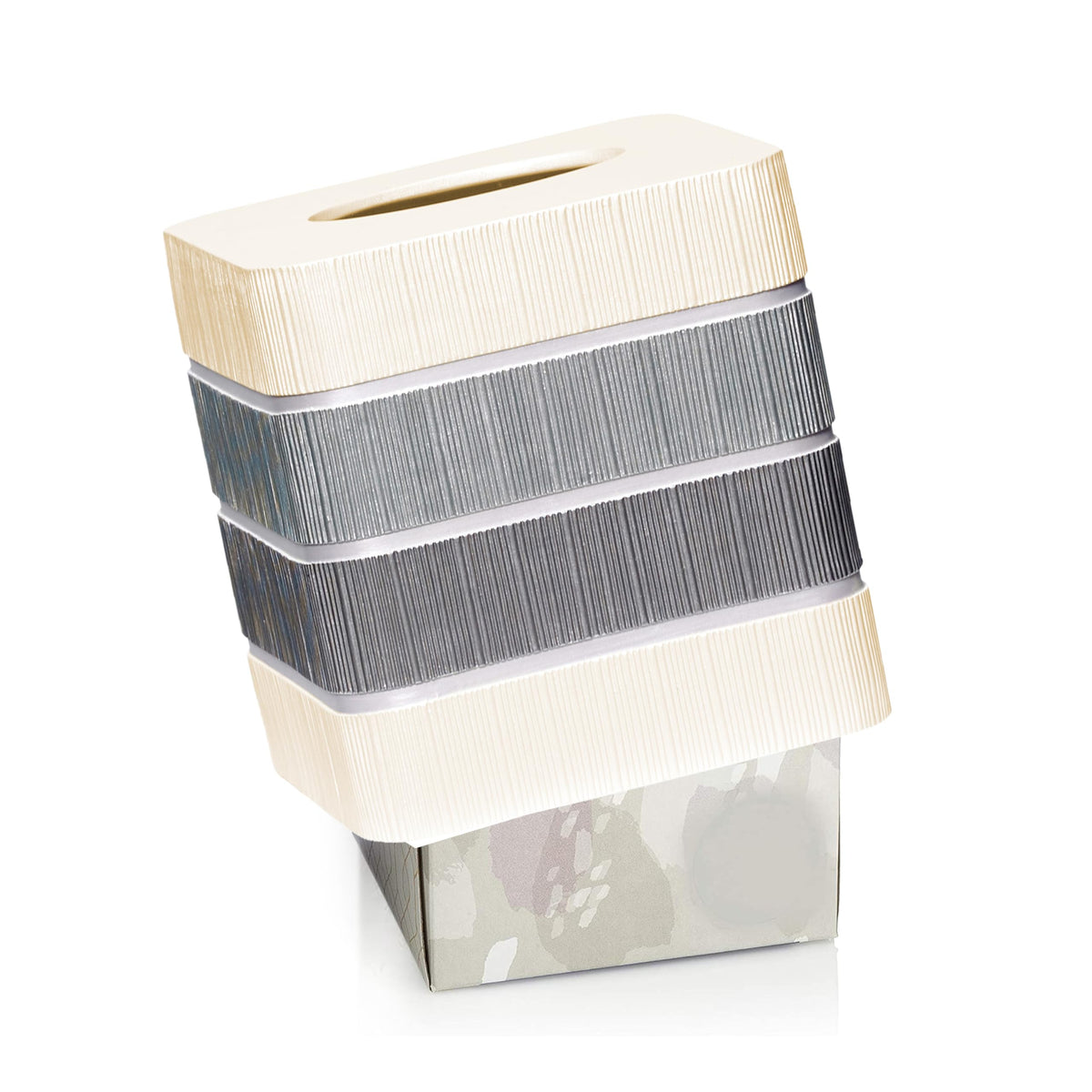 Resin Tissue Box Cover for Modern Home Decor - Minimalist Square Tissue Box Holder for Guest Room, Bedroom, Bathroom, Tabletop & Office - Durable and Aesthetic Tissue Holder, Modern