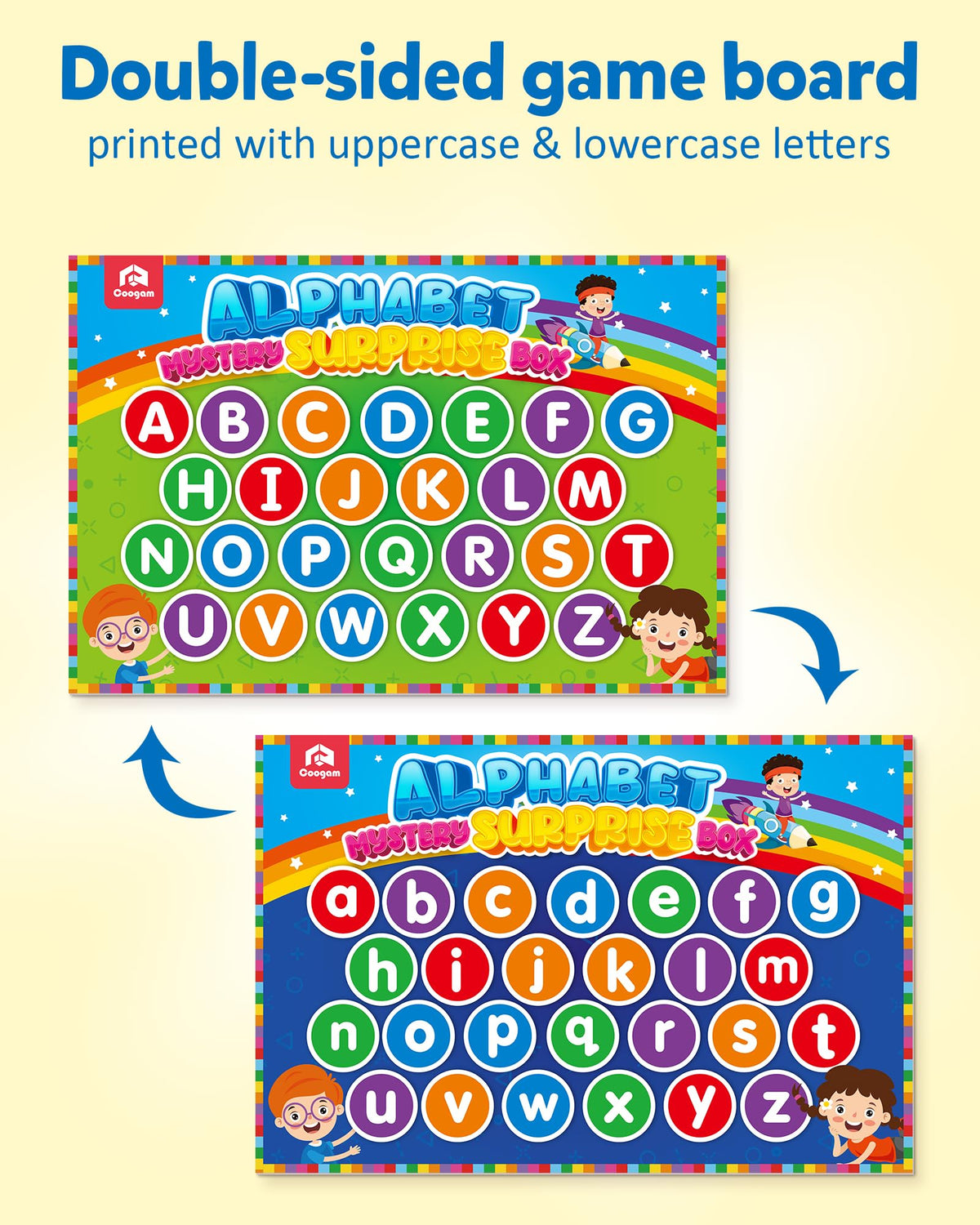 Coogam Mystery Surprise Box, Fine Motor Letter Matching and Sorting Game, 26pcs Alphabet Educational Montessori Learning Toy Gift for Preschool Kindergarten 3 4 5 Year Old