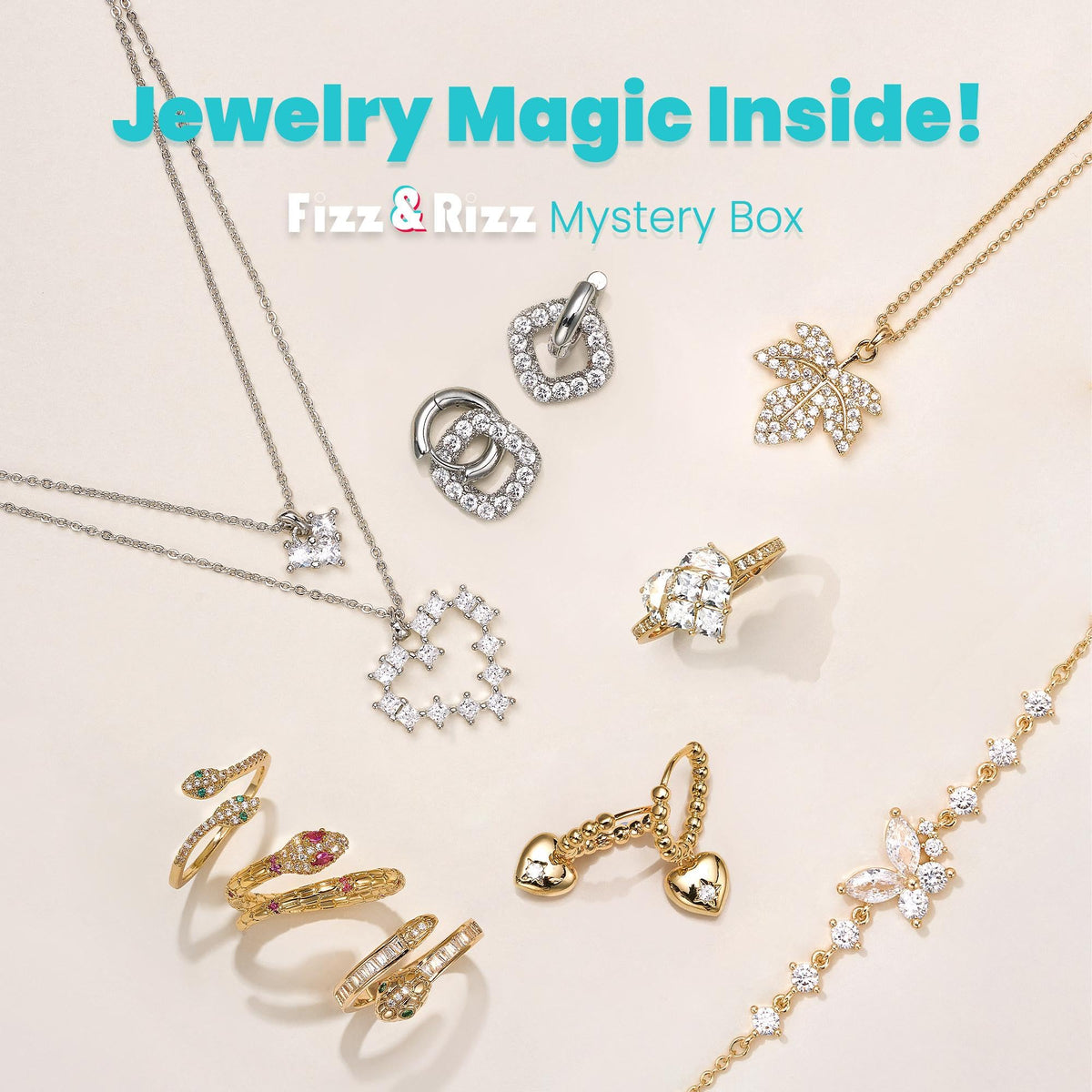 Fizz & Rizz Jewelry Mystery Bath Bomb:Surprise Rings,Necklaces, Earrings,Bracelets and Chance to Reveal High-Value Jewelry 1 Piece Bath Bomb Perfect Gifts for Various Occasions