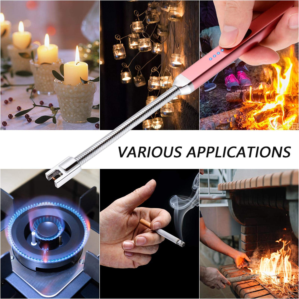 MEIRUBY Electric Candle Lighter, Valentine's Day Gifts for Women Mom Men Wife, USB Arc Rechargeable Windproof Long Lighter for Candle BBQ Birthday Housewarming Gift Idals