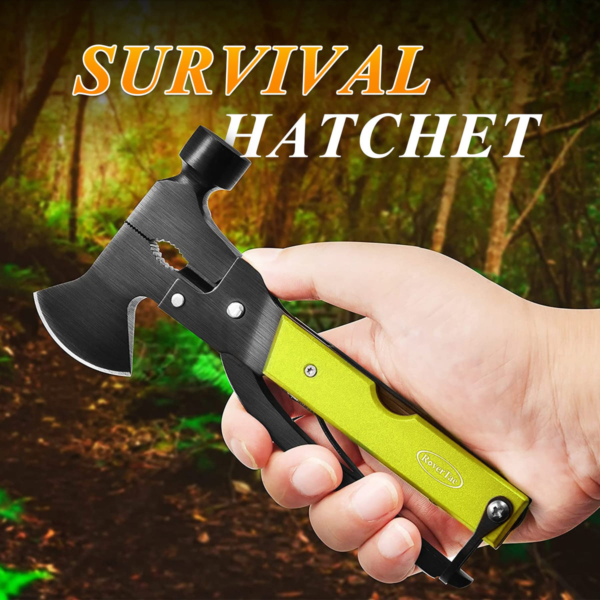 Christmas Gifts for Men Dad, RoverTac Multitool Axe for Mens Gifts, Gifts for Dad Husband Dad Boyfriend, Christmas Gifts Mens Stocking Stuffers-14 in 1 Multi Tool Axe Hatchet