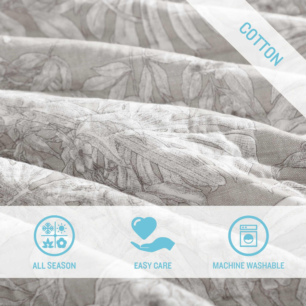 Tommy Bahama - Full/Queen Quilt Set, Lightweight and Breathable Bedding with Matching Sham(s), Super Soft Bedding Set (Jungle Toile Beige, Full/Queen)