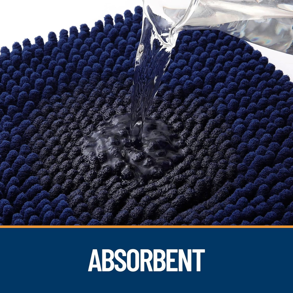 OLANLY Dog Door Mat - Absorbent Non-Slip Washable Doormat for Muddy Paws | 44x24 Navy Blue