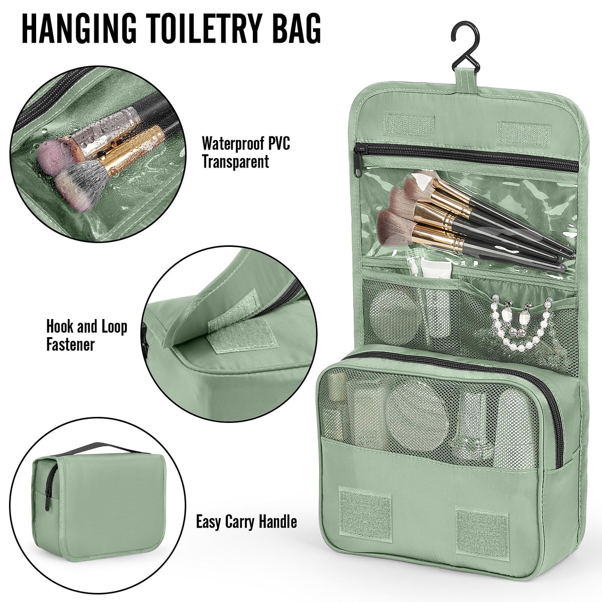 Veken 10 Set Packing Cubes for Travel Essential, Suitcase Organizer Bags in 4 Sizes, Carry-On Luggage Accessories with Large Laundry & Hanging Toiletry Bag, Must-Have for Airplane, Road Trip & Camping