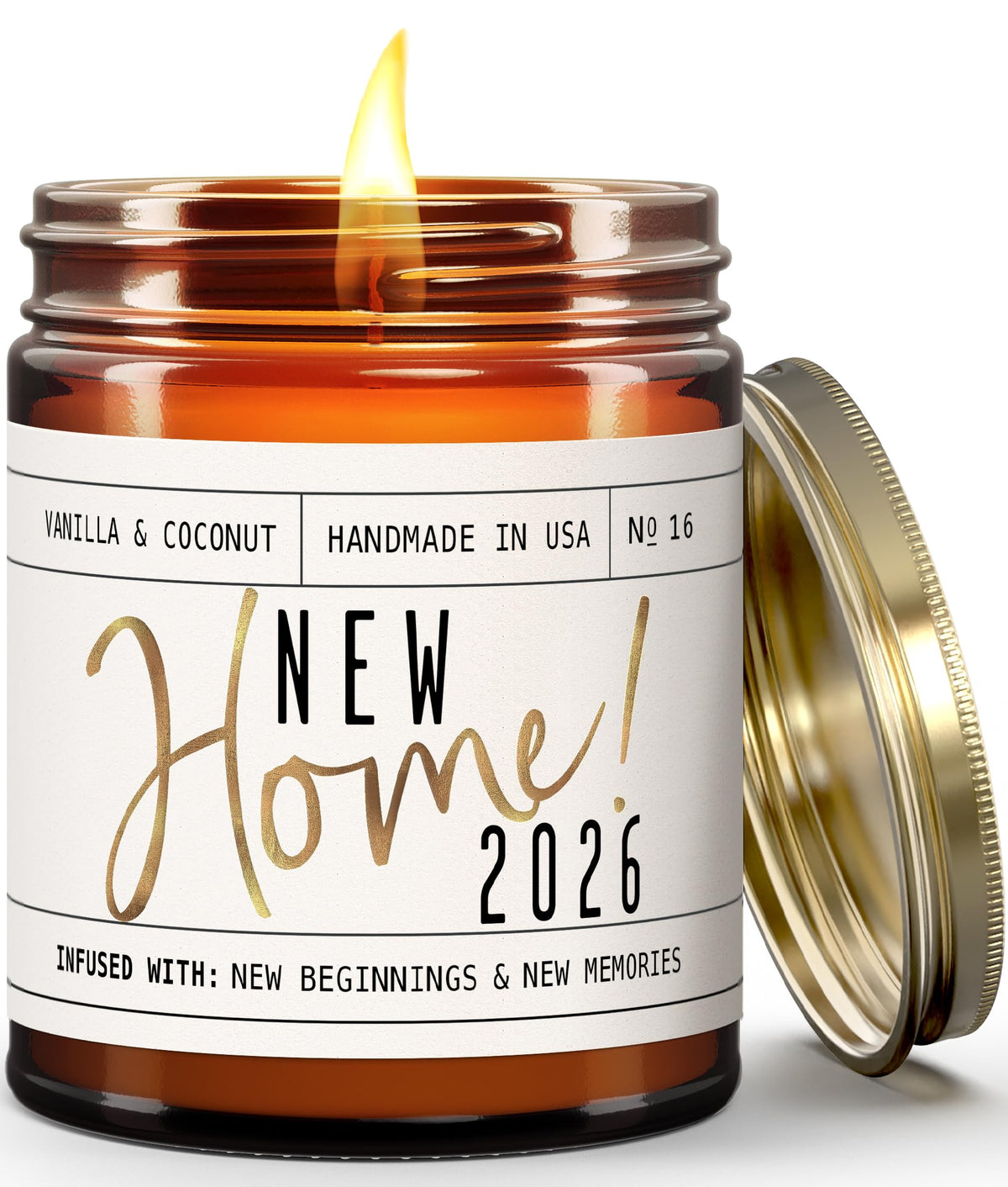 House Warming Gifts New Home, Housewarming Gifts New Home '2026' Soy Candle, w/Vanilla, Coconut & Vetiver I for New House, New House Gift I 9oz Jar, 50Hr Burn, Made in USA