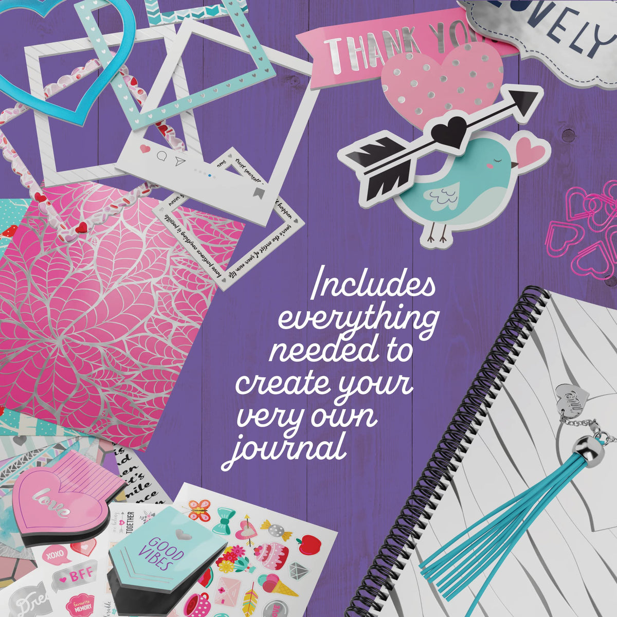Pretty Me DIY Journal Kit for Girls - Gift for 8-14 Year Old Girl - Cool Birthday Gifts Ideas for Teens - Fun, Cute Art & Crafts Kits for Tween Teenage Kids- Scrapbook & Diary Supplies Toy Set