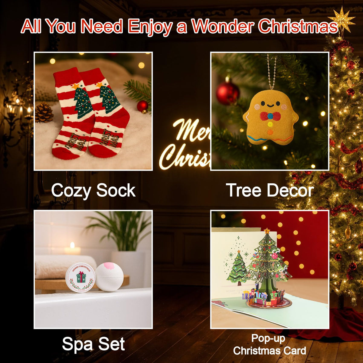Christmas Gift for Women 2026, Unique Christmas Basket for Coworker Teacher Employee Sister Best Friend Mom Wife, Xmas Holiday Gifts for Women Secret Santa Gift Box Set with Holiday Glass Cup