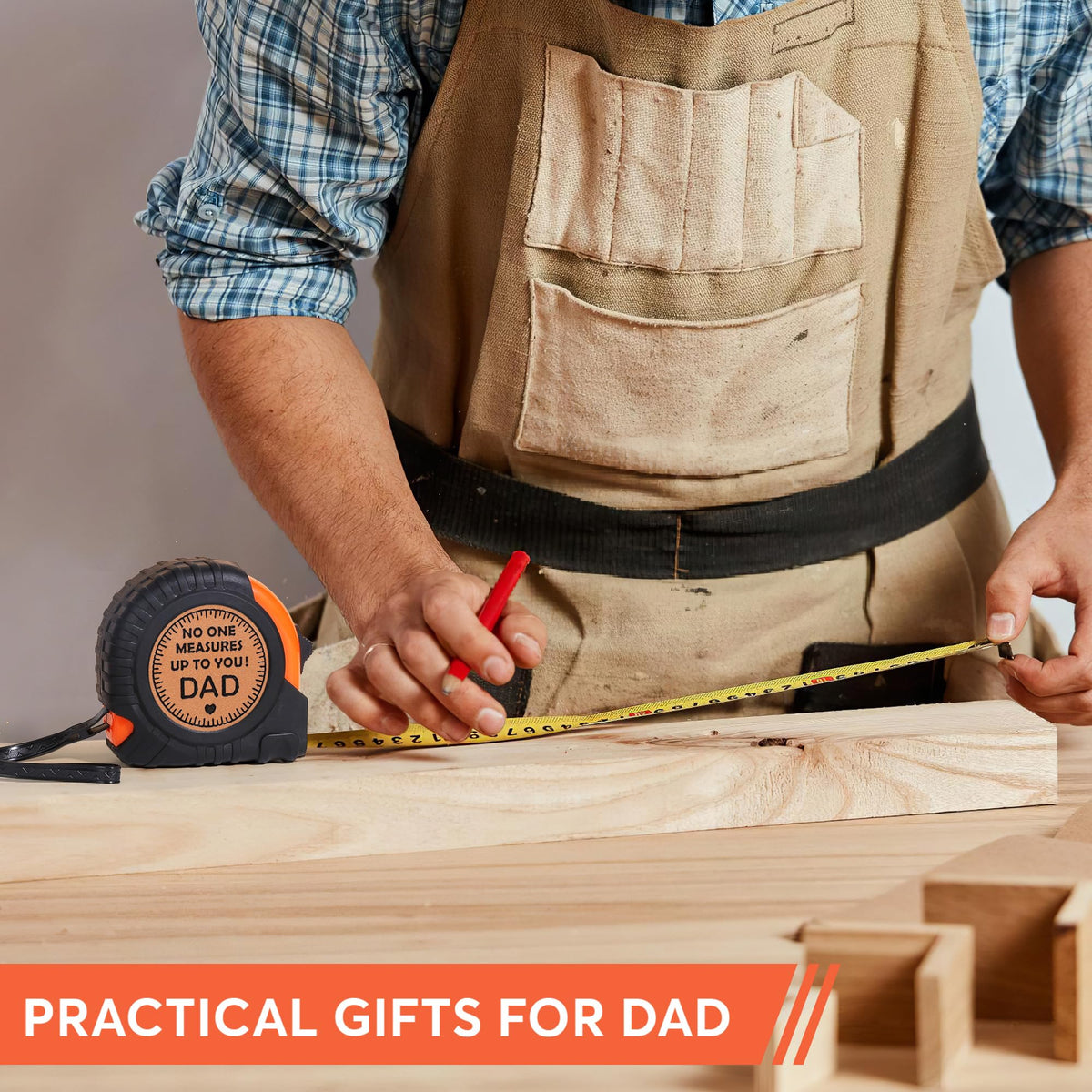 Fathers Day Dad Gifts from Daughter Son Wife, Dad Birthday Gifts, First Fathers Day for New Dad Daddy Useful Stuff, Best Dad Ever Gift, Father in Law Genuine Leather Engraved 25 FT Tape Measure Tools