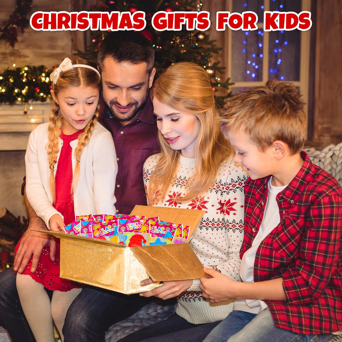 Christmas Goodie Bag Stocking Stuffers for Toddlers 30-100 PCS, Xmas Sticky Hands Party Favors for Kids, Holiday Classroom School Prize Toys Gifts for Student, Christmas Pinata Treat Bag Filler
