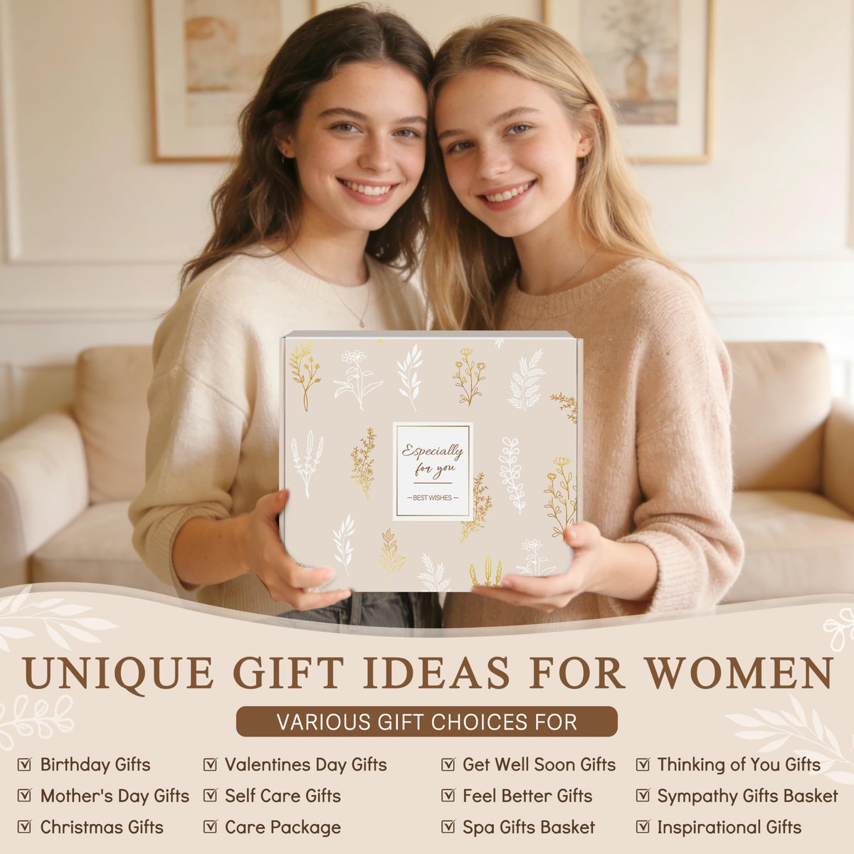 Birthday Gifts for Women, Get Well Soon Gifts Self Care Package Spa Gift Baskets Happy Birthday set w/ 40oz Tumbler with Handle & Blanket Thinking of You Mothers Day for Mom Her Best Friend Sister