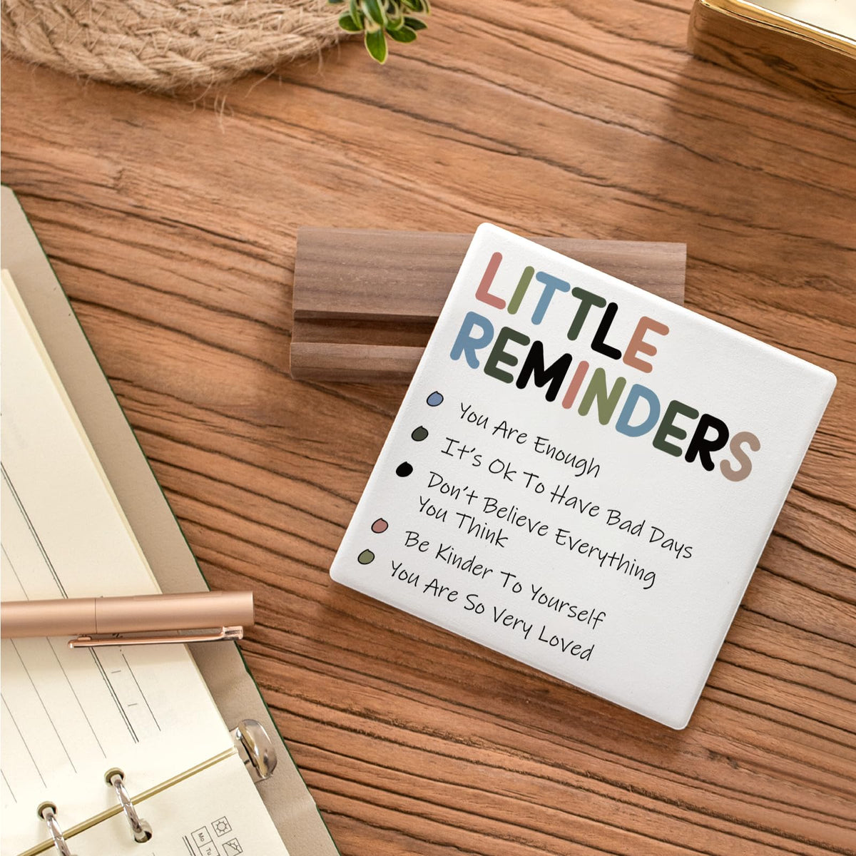Encouragement Gifts for Women Little Reminders Desk Sign - Mental Health Gifts Dorm Decor for College Girls Positive Gifts Inspirational Decor Motivational Plaque Cheer Up Presents Uplifting Gifts