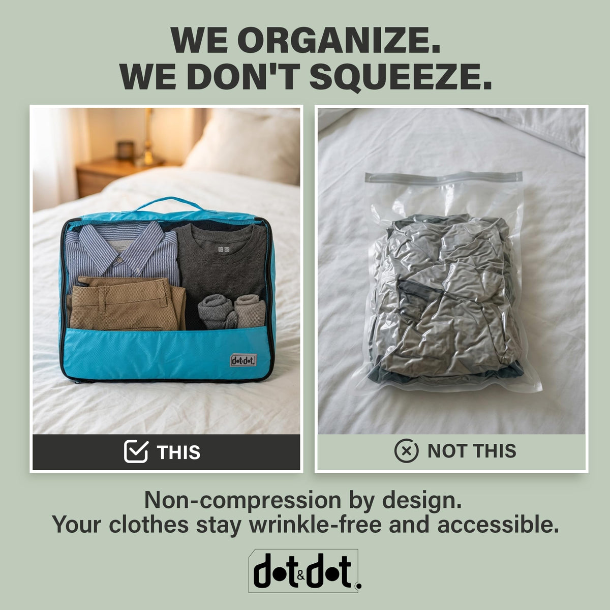 Large Packing Cubes for Travel - 5pc Packing Cubes for Suitcases - Lightweight Luggage Organizer Bags (Non-Compression)